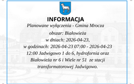 Galeria aktualności Planowane wyłączenia - Gmina Mrocza: Samsieczynek, Białowieża i  Ostrowo  1