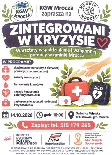 "Zintegrowani w Kryzysie" - warsztaty wsp&oacute;łdziałania i wzajemnej pomocy w gminie Mrocza
