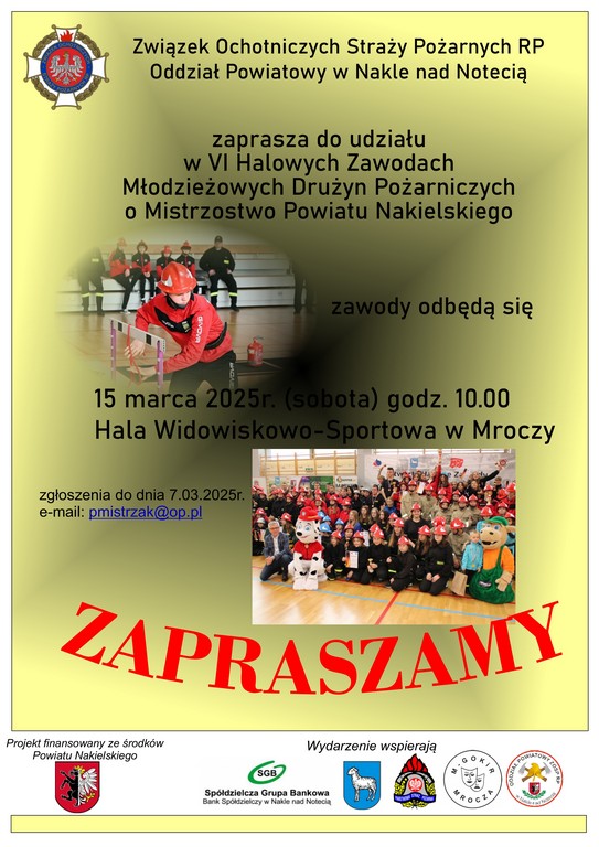 Plakat Powiatowe halowe zawody Strażackie