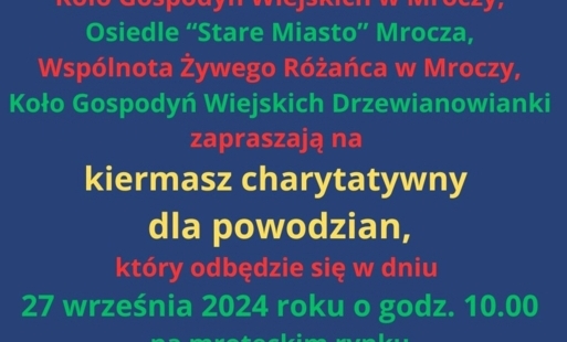 Zaproszenie na kiermasz charytatywny dla powodzian
