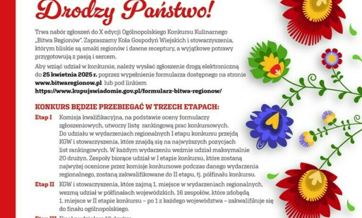 X edycji Ogólnopolskiego Konkursu Kulinarnego „Bitwa Regionów”