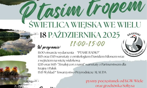 Krajeński Park Krajobrazowy serdecznie zaprasza na wydarzenie pn. 'Ptasim tropem'