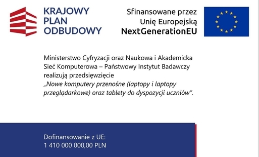 Nowe zestawy sprzętów komputerowych do dyspozycji uczniów w ramach KPO