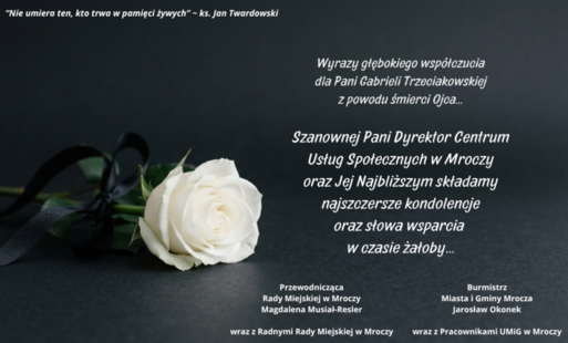 Kondolencje dla Pani Gabrieli Trzeciakowskiej