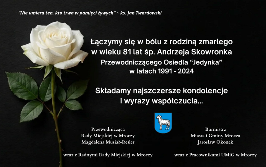 Śmierć Andrzeja Skowronka, byłego Przewodniczącego Osiedla "Jedynka"